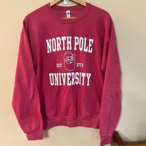 North Pole university Santa Gildan Fleece Sweatshirt Christmas